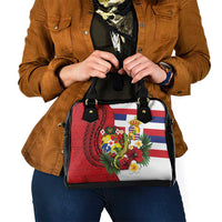 Hawaii And Tonga Shoulder Handbag King Kalakaua Tribal Gecko Tongan Ngatu