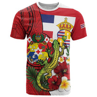 Hawaii And Tonga T Shirt King Kalakaua Tribal Gecko Tongan Ngatu