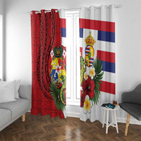 Hawaii And Tonga Window Curtain King Kalakaua Tribal Gecko Tongan Ngatu