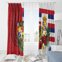 Hawaii And Tonga Window Curtain King Kalakaua Tribal Gecko Tongan Ngatu