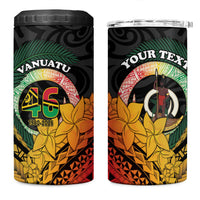 Personalised Vanuatu Independence Day 4 in 1 Can Cooler Tumbler July 30 Pig Tusk Long God Yumi Stanap LT14 One Size: 16 oz Black - Polynesian Pride