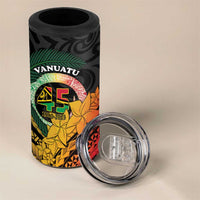Personalised Vanuatu Independence Day 4 in 1 Can Cooler Tumbler July 30 Pig Tusk Long God Yumi Stanap LT14 - Polynesian Pride