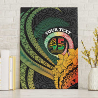 Personalised Vanuatu Independence Day Canvas Wall Art July 30 Pig Tusk Long God Yumi Stanap LT14 Without Frame Black - Polynesian Pride