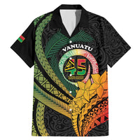 Personalised Vanuatu Independence Day Family Matching Mermaid Dress and Hawaiian Shirt July 30 Pig Tusk Long God Yumi Stanap LT14 Dad's Shirt - Short Sleeve Black - Polynesian Pride