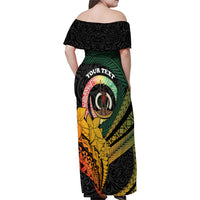 Personalised Vanuatu Independence Day Family Matching Off Shoulder Maxi Dress and Hawaiian Shirt July 30 Pig Tusk Long God Yumi Stanap LT14 - Polynesian Pride
