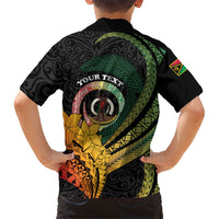 Personalised Vanuatu Independence Day Family Matching Puletasi and Hawaiian Shirt July 30 Pig Tusk Long God Yumi Stanap LT14 - Polynesian Pride