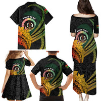 Personalised Vanuatu Independence Day Family Matching Puletasi and Hawaiian Shirt July 30 Pig Tusk Long God Yumi Stanap LT14 - Polynesian Pride