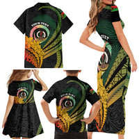 Personalised Vanuatu Independence Day Family Matching Short Sleeve Bodycon Dress and Hawaiian Shirt July 30 Pig Tusk Long God Yumi Stanap LT14 - Polynesian Pride