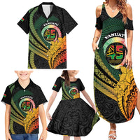 Personalised Vanuatu Independence Day Family Matching Summer Maxi Dress and Hawaiian Shirt July 30 Pig Tusk Long God Yumi Stanap LT14 - Polynesian Pride