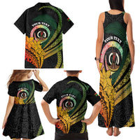 Personalised Vanuatu Independence Day Family Matching Tank Maxi Dress and Hawaiian Shirt July 30 Pig Tusk Long God Yumi Stanap LT14 - Polynesian Pride