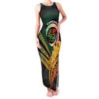 Personalised Vanuatu Independence Day Family Matching Tank Maxi Dress and Hawaiian Shirt July 30 Pig Tusk Long God Yumi Stanap LT14 Mom's Dress Black - Polynesian Pride