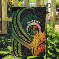Personalised Vanuatu Independence Day Garden Flag July 30 Pig Tusk Long God Yumi Stanap LT14 Garden Flag Black - Polynesian Pride