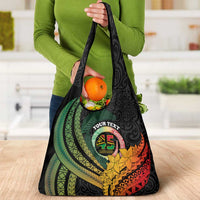 Personalised Vanuatu Independence Day Grocery Bag July 30 Pig Tusk Long God Yumi Stanap LT14 - Polynesian Pride