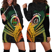 Personalised Vanuatu Independence Day Hoodie Dress July 30 Pig Tusk Long God Yumi Stanap LT14 - Polynesian Pride