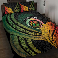 Personalised Vanuatu Independence Day Quilt Bed Set July 30 Pig Tusk Long God Yumi Stanap LT14 Black - Polynesian Pride