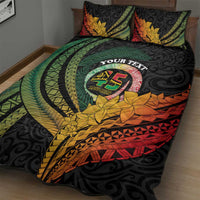 Personalised Vanuatu Independence Day Quilt Bed Set July 30 Pig Tusk Long God Yumi Stanap LT14 - Polynesian Pride