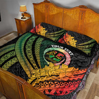 Personalised Vanuatu Independence Day Quilt Bed Set July 30 Pig Tusk Long God Yumi Stanap LT14 - Polynesian Pride
