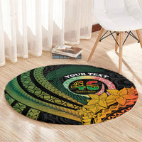 Personalised Vanuatu Independence Day Round Carpet July 30 Pig Tusk Long God Yumi Stanap LT14 - Polynesian Pride