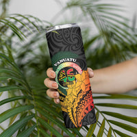 Personalised Vanuatu Independence Day Skinny Tumbler July 30 Pig Tusk Long God Yumi Stanap LT14 - Polynesian Pride