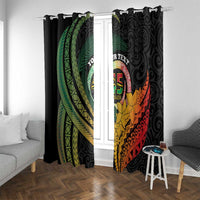 Personalised Vanuatu Independence Day Window Curtain July 30 Pig Tusk Long God Yumi Stanap LT14 - Polynesian Pride