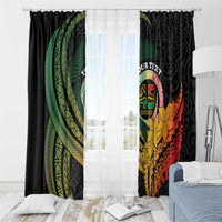 Personalised Vanuatu Independence Day Window Curtain July 30 Pig Tusk Long God Yumi Stanap LT14 - Polynesian Pride