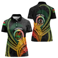 Personalised Vanuatu Independence Day Women Polo Shirt July 30 Pig Tusk Long God Yumi Stanap LT14 - Polynesian Pride