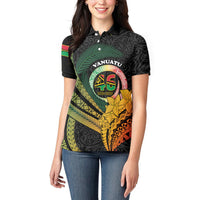 Personalised Vanuatu Independence Day Women Polo Shirt July 30 Pig Tusk Long God Yumi Stanap LT14 - Polynesian Pride