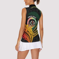Personalised Vanuatu Independence Day Women Sleeveless Polo Shirt July 30 Pig Tusk Long God Yumi Stanap LT14 - Polynesian Pride
