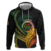 Personalised Vanuatu Independence Day Zip Hoodie July 30 Pig Tusk Long God Yumi Stanap LT14 Pullover Hoodie Black - Polynesian Pride
