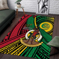 Halo Vanuatu Area Rug Happy 46th Independence Anniversary LT14 Black - Polynesian Pride