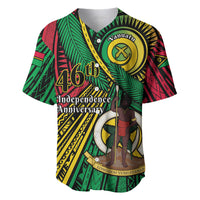 Halo Vanuatu Baseball Jersey Happy 46th Independence Anniversary LT14 Black - Polynesian Pride
