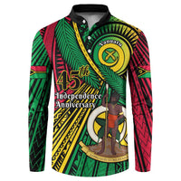 Halo Vanuatu Button Sweatshirt Happy 46th Independence Anniversary LT14 Black - Polynesian Pride