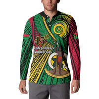 Halo Vanuatu Button Sweatshirt Happy 46th Independence Anniversary LT14 - Polynesian Pride