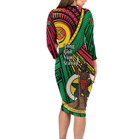Halo Vanuatu Family Matching Long Sleeve Bodycon Dress and Hawaiian Shirt Happy 46th Independence Anniversary LT14 - Polynesian Pride