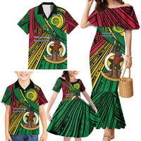 Halo Vanuatu Family Matching Mermaid Dress and Hawaiian Shirt Happy 45th Independence Anniversary LT14 - Polynesian Pride
