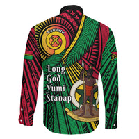 Halo Vanuatu Family Matching Short Sleeve Bodycon Dress and Hawaiian Shirt Happy 46th Independence Anniversary LT14 - Polynesian Pride