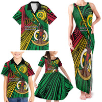 Halo Vanuatu Family Matching Tank Maxi Dress and Hawaiian Shirt Happy 46th Independence Anniversary LT14 - Polynesian Pride