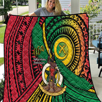 Halo Vanuatu Quilt Happy 46th Independence Anniversary LT14 Black - Polynesian Pride