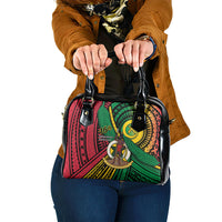 Halo Vanuatu Shoulder Handbag Happy 46th Independence Anniversary LT14 One Size Black - Polynesian Pride