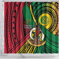 Halo Vanuatu Shower Curtain Happy 46th Independence Anniversary LT14 - Polynesian Pride