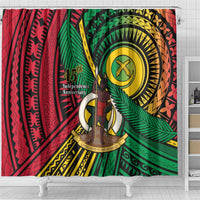 Halo Vanuatu Shower Curtain Happy 46th Independence Anniversary LT14 - Polynesian Pride