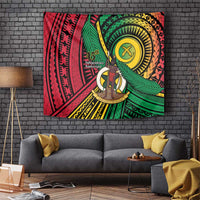 Halo Vanuatu Tapestry Happy 46th Independence Anniversary LT14 Black - Polynesian Pride