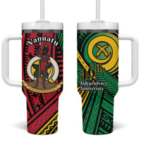 Halo Vanuatu Tumbler With Handle Happy 46th Independence Anniversary LT14 One Size: 40 oz Black - Polynesian Pride