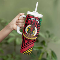 Halo Vanuatu Tumbler With Handle Happy 46th Independence Anniversary LT14 - Polynesian Pride