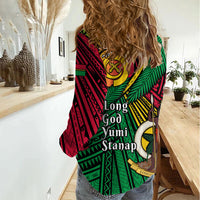 Halo Vanuatu Women Casual Shirt Happy 46th Independence Anniversary LT14 - Polynesian Pride