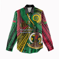 Halo Vanuatu Women Casual Shirt Happy 46th Independence Anniversary LT14 - Polynesian Pride