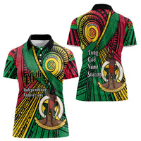 Halo Vanuatu Women Polo Shirt Happy 46th Independence Anniversary LT14 - Polynesian Pride