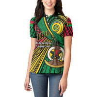 Halo Vanuatu Women Polo Shirt Happy 46th Independence Anniversary LT14 - Polynesian Pride