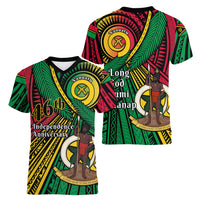 Halo Vanuatu Women V-Neck T-Shirt Happy 45th Independence Anniversary