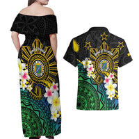 Lalawigan ng Palawan Couples Matching Off Shoulder Maxi Dress and Hawaiian Shirt Philippines Province Land of Promise
